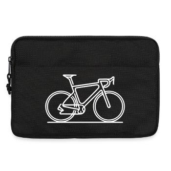 Minimalist Line Art Bicycle Design - Laptop bag 13" - black - Front