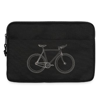 Minimal Bicycle Line Art - Laptop bag 13" - black - Front
