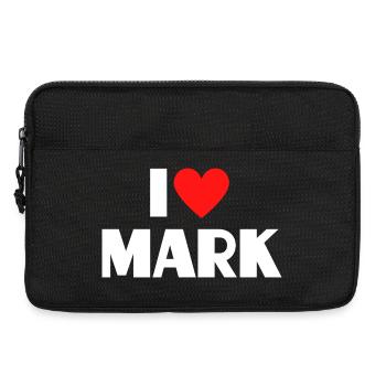 I love Mark Red Heart Romantic Name Fan - Laptop bag 13" - black - Front
