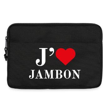 Jambon amour Typographie - Sacoche pour ordinateur portable 13 pouces - noir - Devant