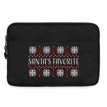 Le pull de Noël préféré du Père Noël : les flocons de neige - Sacoche pour ordinateur portable 13 pouces - noir - Devant