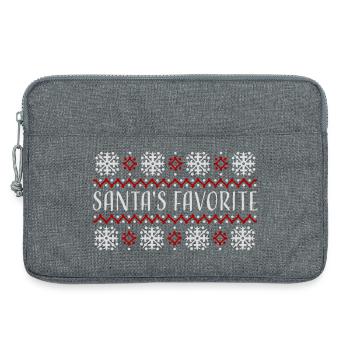 Santa's Favorite Weihnachtspullover Schneeflocken - Laptoptasche 13" - Grau meliert - Vorne
