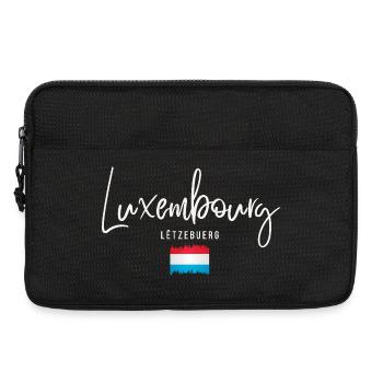 Fabriqué au Luxembourg, racines luxembourgeoises - Sacoche pour ordinateur portable 13 pouces - noir - Devant