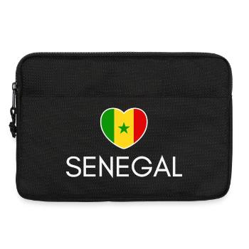 Heart with Senegalese flag, Senegalese pride - Laptop bag 13" - black - Front