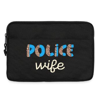 Police Femme Imprimé Léopard - Sacoche pour ordinateur portable 13 pouces - noir - Devant