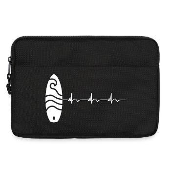 Surfboard Surfboard Surfer ECG Heartbeat - Laptop bag 13" - black - Front