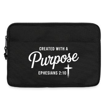 Purposeful Faith Cross Emblem - Laptop bag 13" - black - Front