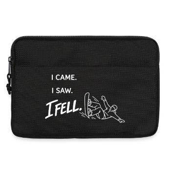 Je suis venu. J’ai vu. Je suis tombé. – Art minimal du snowboard - Sacoche pour ordinateur portable 13 pouces - noir - Devant