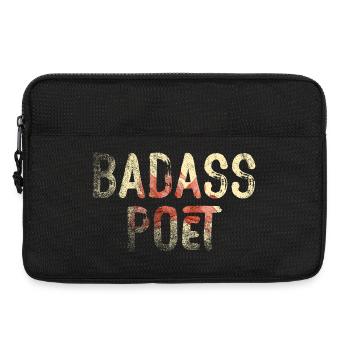 Poète Badass Typographie florale - Sacoche pour ordinateur portable 13 pouces - noir - Devant