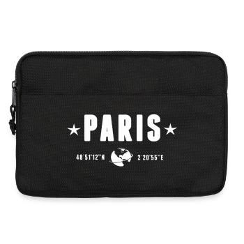 Pariser Koordinatentypografie des weißen Minimalismus - Laptoptasche 13" - Schwarz - Vorne