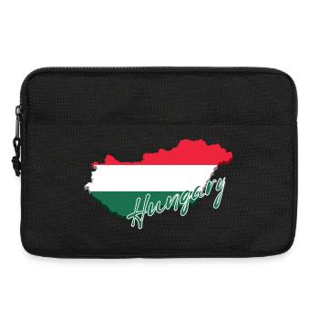 Karte mit der Flagge Ungarns, ich liebe Ungarn - Laptoptasche 13" - Schwarz - Vorne