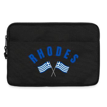 Rhodos kreuzte griechische Flaggen - Laptoptasche 13" - Schwarz - Vorne
