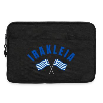 Irakleia Griechische Flaggen-Kreuzungsemblem - Laptoptasche 13" - Schwarz - Vorne