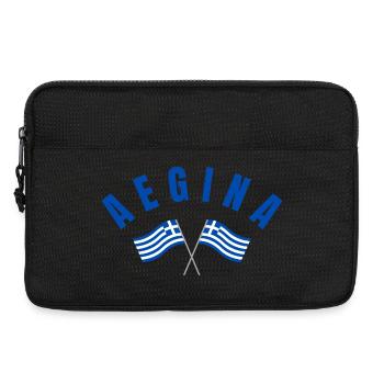 Aegina Crossed  Greek Flags  - Laptop bag 13" - black - Front
