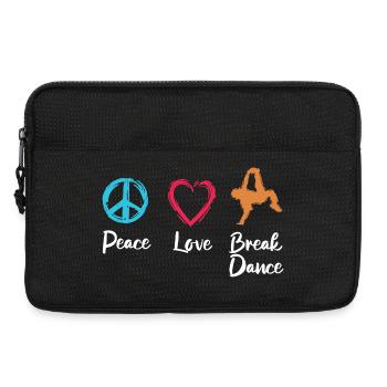 Peace Love Breakdance - Laptop bag 13" - black - Front