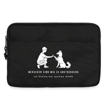 Menschen sind mir zu anstrengend ich bleibe bei me - Laptoptasche 13" - Schwarz - Vorne