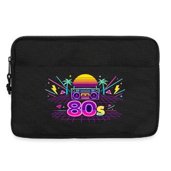 Neon 80er Boombox Sonnenuntergang - Laptoptasche 13" - Schwarz - Vorne