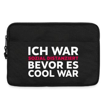 Sozial distanziert Spruch Introvertiert - Laptoptasche 13" - Schwarz - Vorne