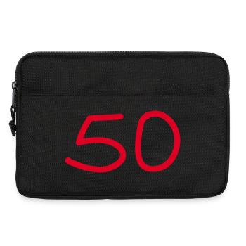 50e anniversaire cinquante numéro blanc - Sacoche pour ordinateur portable 13 pouces - noir - Devant
