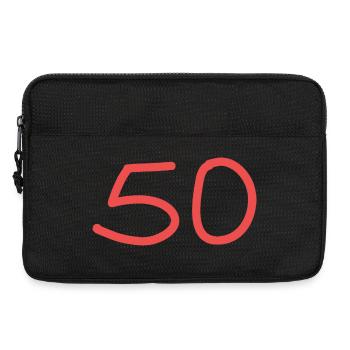 50th birthday fifty pink number pink - Laptop bag 13" - black - Front