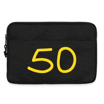 50th birthday fifty yellow number - Laptop bag 13" - black - Front