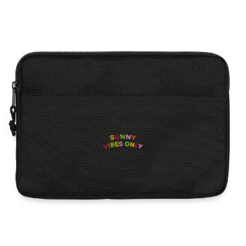 Sunny Vibes lettering embroidered - Laptop bag 13" - black - Front
