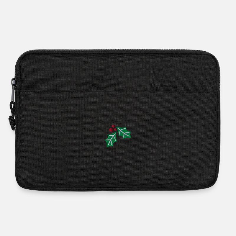 Kornelkirsche bestickt - Laptoptasche 13" - Schwarz