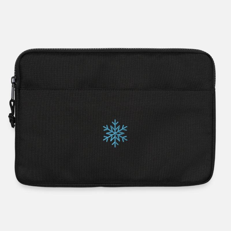 Schneeflocke bestickt - Laptoptasche 13" - Schwarz