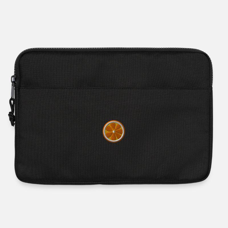 Orange bestickt - Laptoptasche 13" - Schwarz