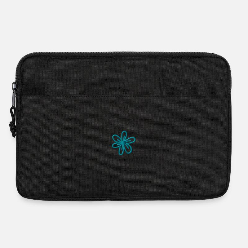 Blume bestickt - Laptoptasche 13" - Schwarz
