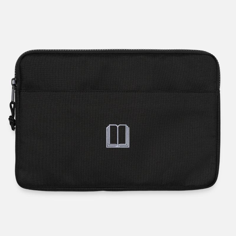 Buch bestickt - Laptoptasche 13" - Schwarz