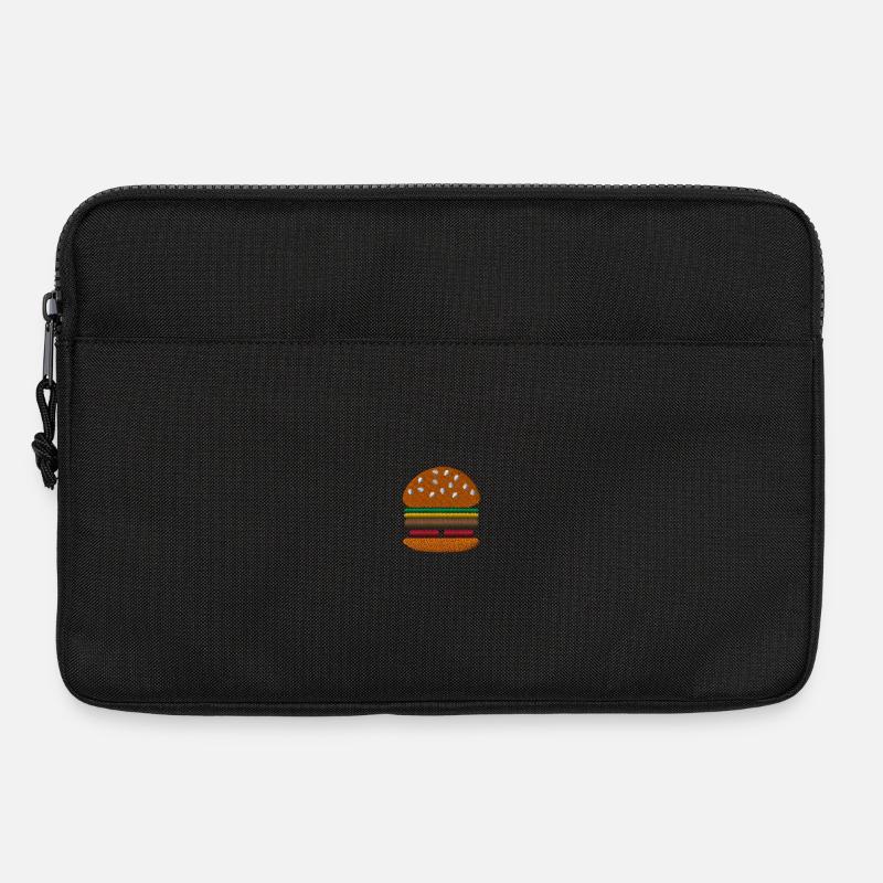 Burger bestickt - Laptoptasche 13" - Schwarz