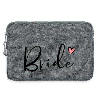 Cadeau de partie de poule coeur de mariée - Sacoche pour ordinateur portable 13 pouces - gris chiné - Devant