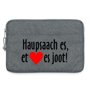 Haupsaach es et Hätz es joot - Kölsche Sprüche - Laptoptasche 13" - Grau meliert - Vorne