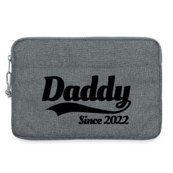 Papa depuis 2022 père naissance annonce bébé - Sacoche pour ordinateur portable 13 pouces - gris chiné - Devant
