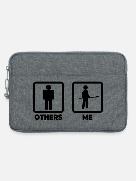 Lustige Bäcker Karikatur - Laptoptasche 13" - Grau meliert