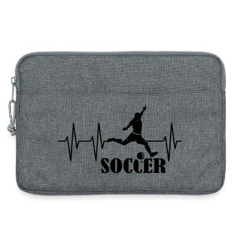 football football pouls coeur football - Sacoche pour ordinateur portable 13 pouces - gris chiné - Devant