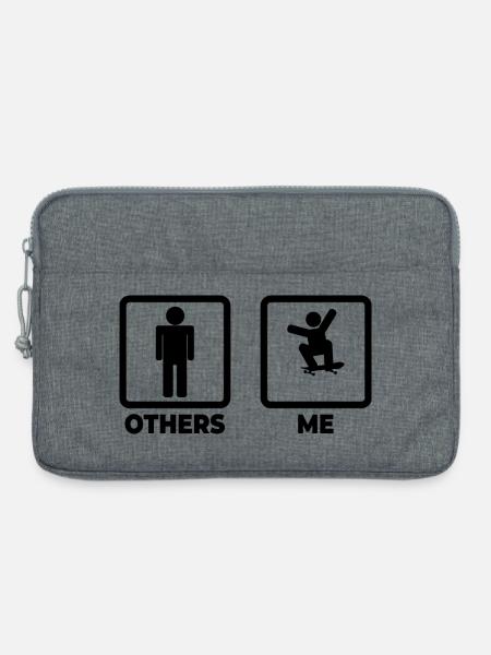 Skateboarder Karikatur - Laptoptasche 13" - Grau meliert