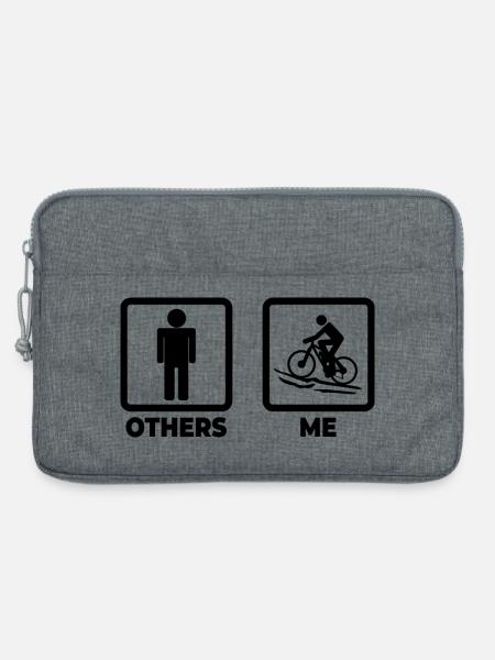 Lustiger Mountainbiker - Laptoptasche 13" - Grau meliert