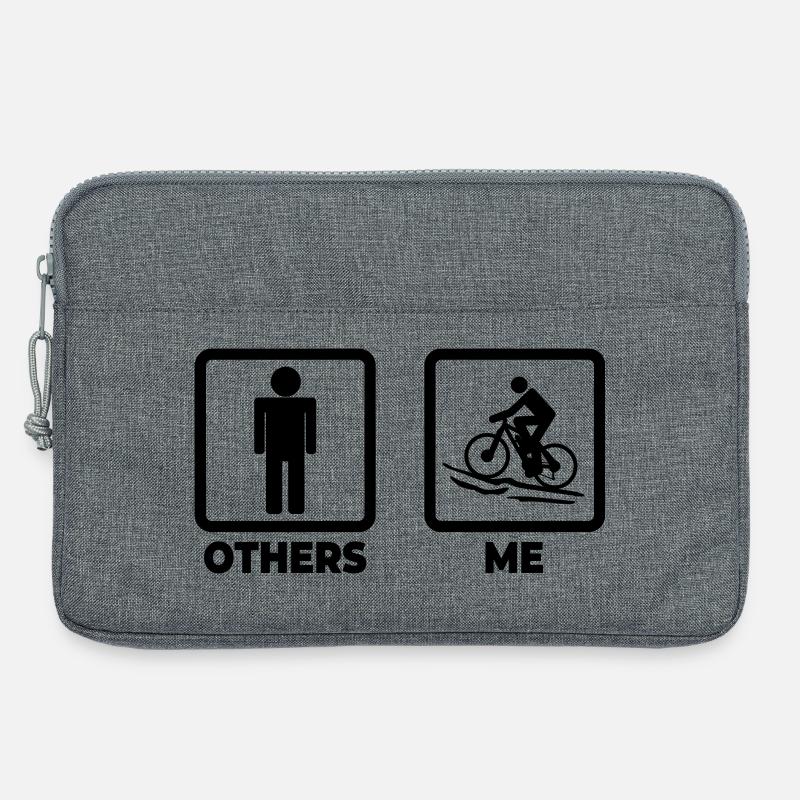 Lustiger Mountainbiker - Laptoptasche 13" - Grau meliert
