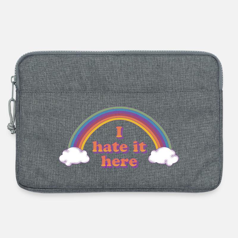 Ironischer Regenbogen-Fluch - Laptoptasche 13" - Grau meliert