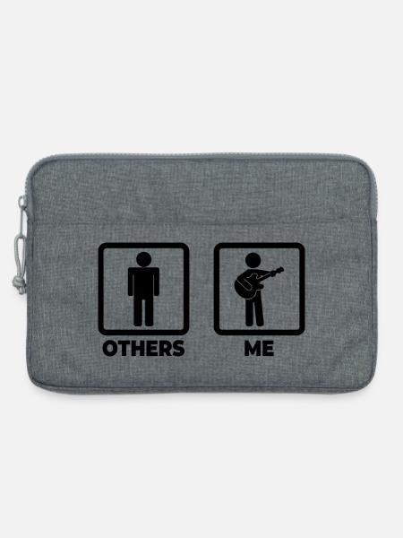 Gitarrist Strichfiguren - Laptoptasche 13" - Grau meliert