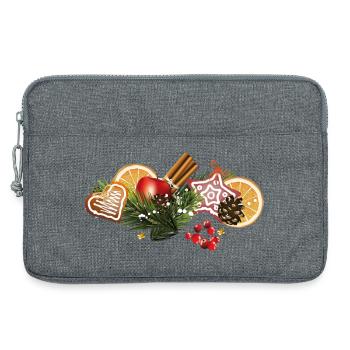 Biscuits de Noël - Sacoche pour ordinateur portable 13 pouces - gris chiné - Devant