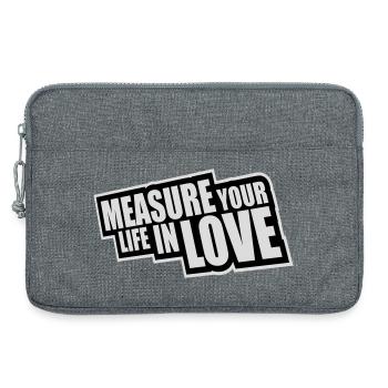 Measure Your Life In Love Inspirational Love Logo - Laptop bag 13" - heather grey - Front