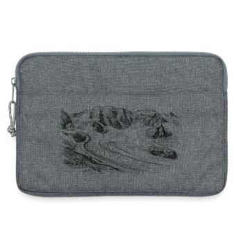 Silhouette de Piz Palü | Bernina Massiv Design | Montagne - Sacoche pour ordinateur portable 13 pouces - gris chiné - Devant