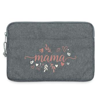 Lettrage de maman avec des cœurs - Sacoche pour ordinateur portable 13 pouces - gris chiné - Devant
