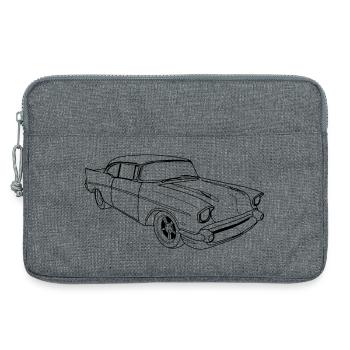 Amerikanischer Oldtimer (Schwarz) - Laptoptasche 13" - Grau meliert - Vorne