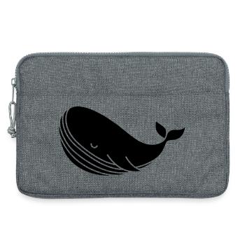 Silhouette de baleine : motif marin minimaliste - Sacoche pour ordinateur portable 13 pouces - gris chiné - Devant