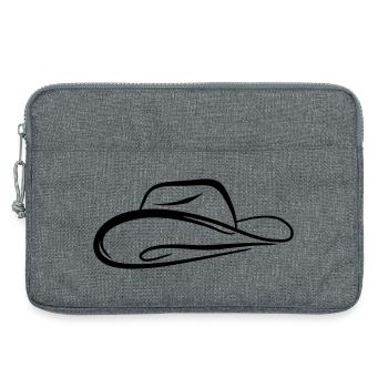 A sketch of a cowboy hat - Laptop bag 13" - heather grey - Front
