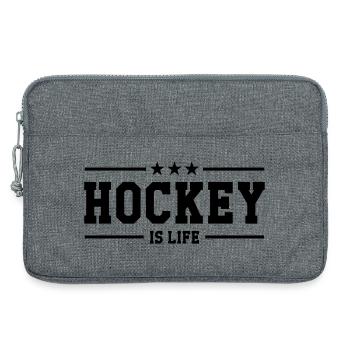 Hockey is life - Sacoche pour ordinateur portable 13 pouces - gris chiné - Devant